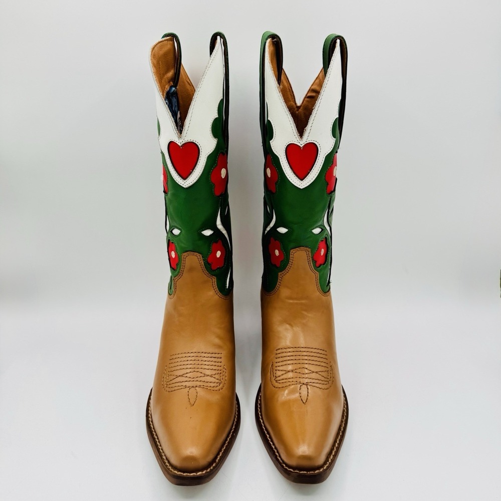 Dingo Coming Up Roses Boots Women's Size 6.5 Camel Leather - Picture 11 of 16